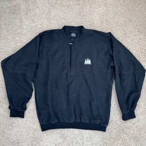 Roche Sports Pullover Windbreaker‎ Men's L Black Wenhan Country Club Logo Jacket